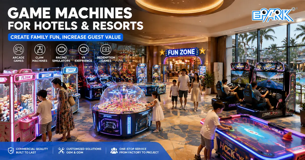 Hotel resort game machine area