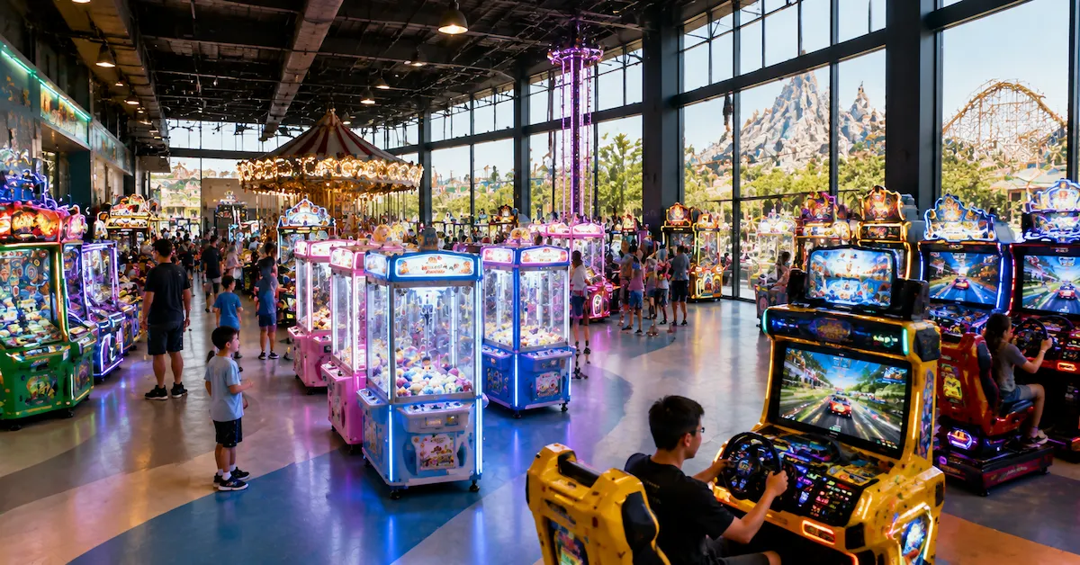 Amusement park game machine area