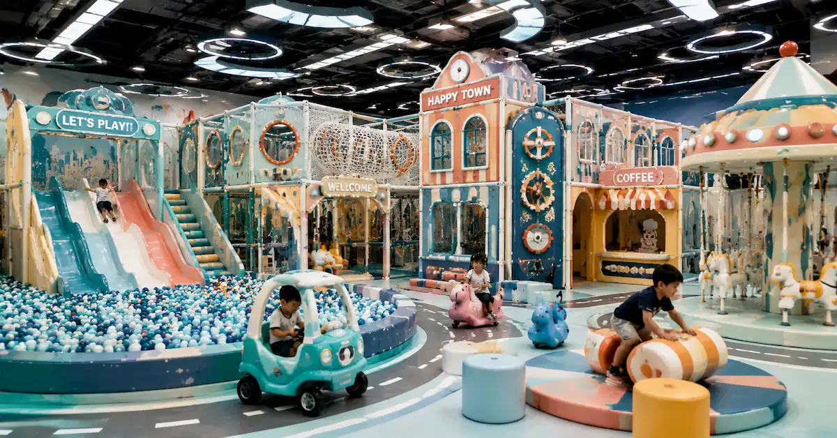 Space themed indoor playground