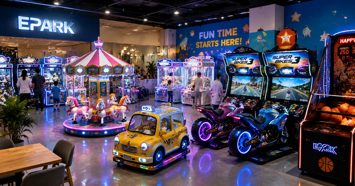 Small arcade equipment setup