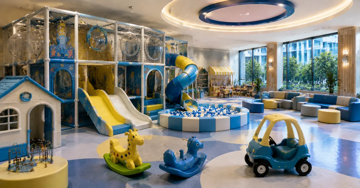 how much space is needed for an indoor playground