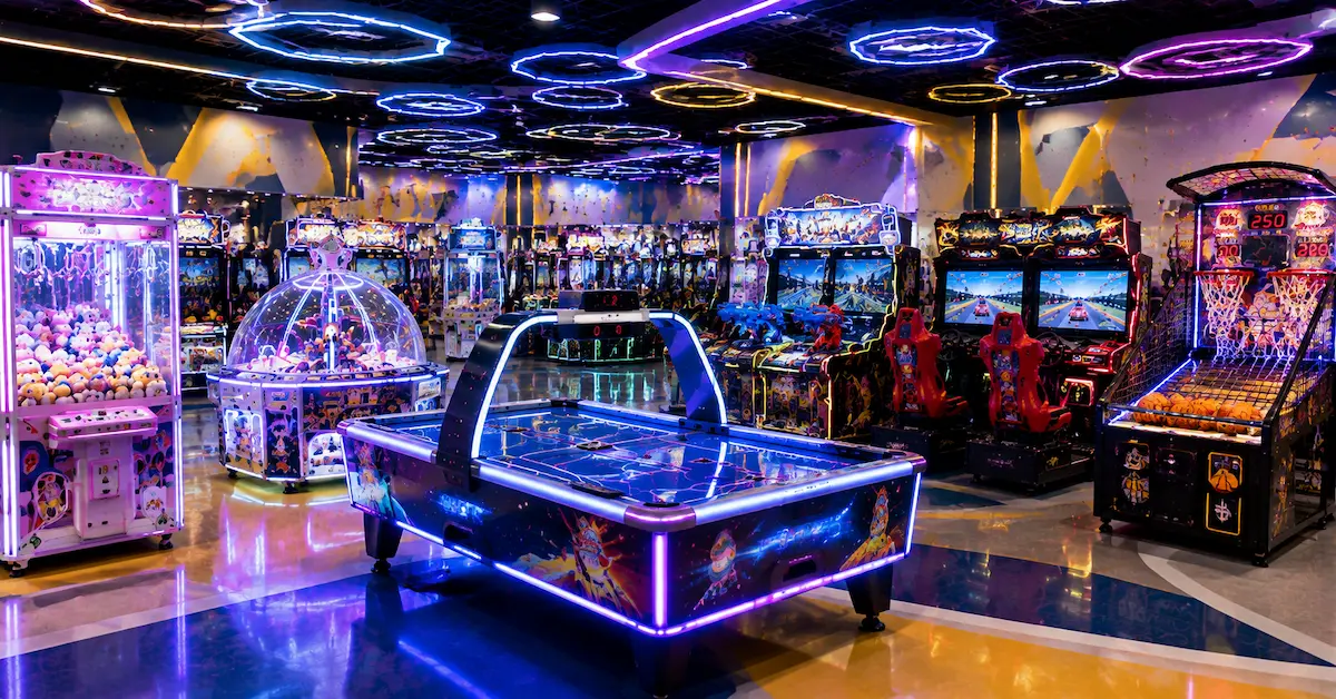Shopping mall arcade game machines