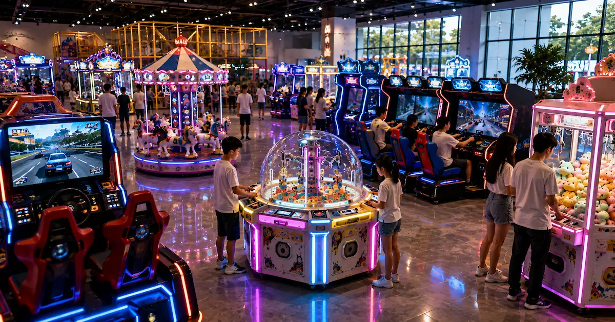 Arcade equipment player experience scene