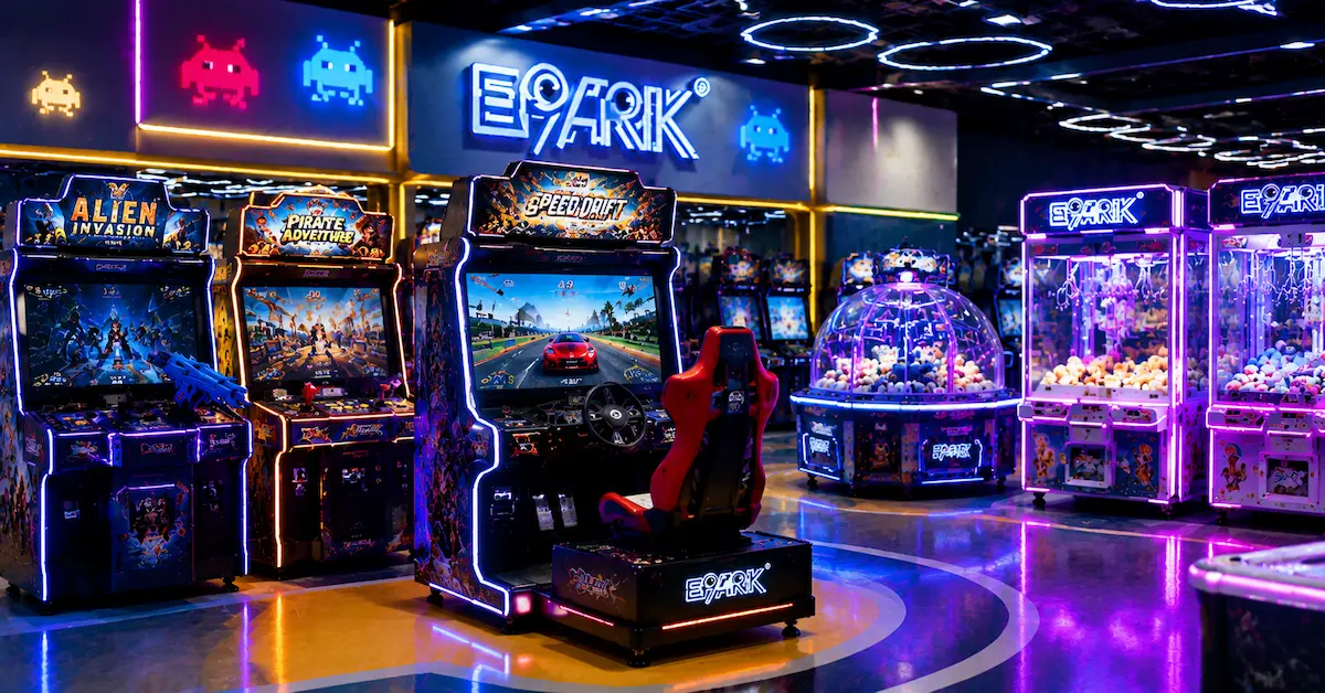 Arcade cabinet manufacturer equipment showroom