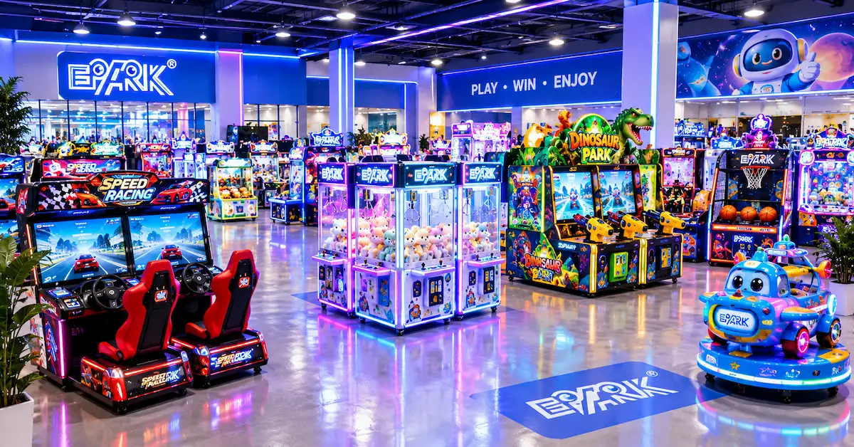 Commercial arcade equipment display scene