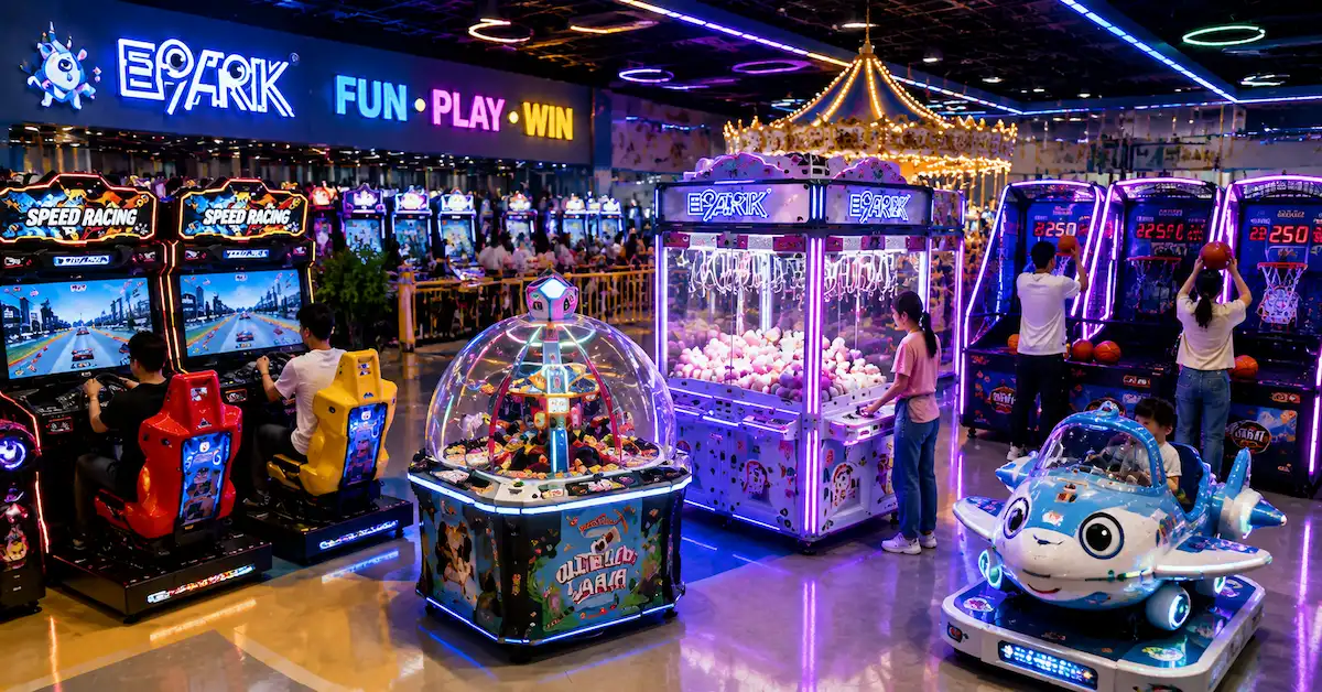 Coin operated arcade machines in FEC center