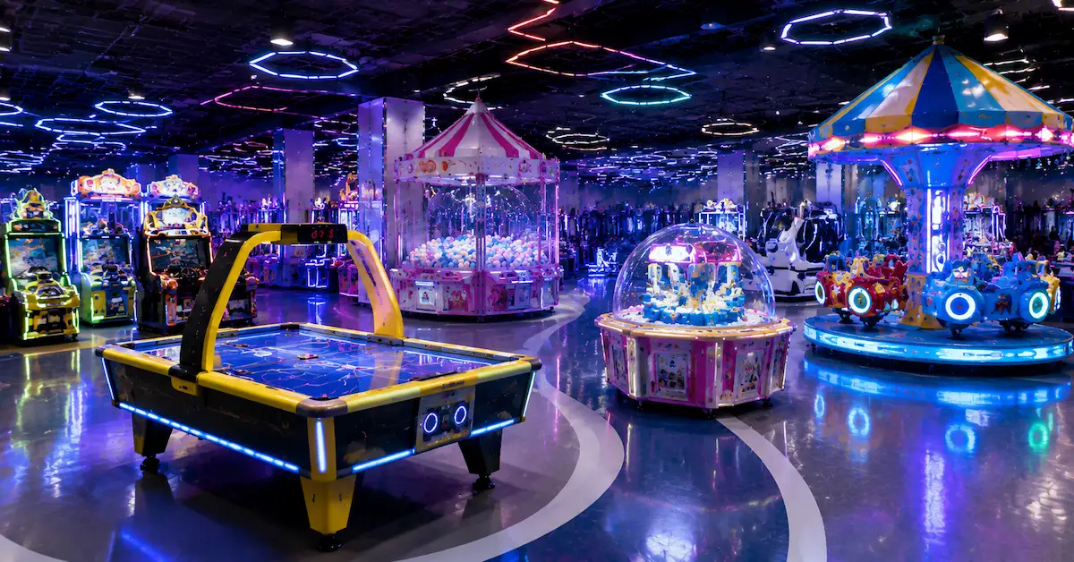 Kids arcade equipment entertainment area