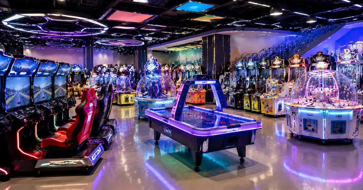 Commercial arcade equipment display area