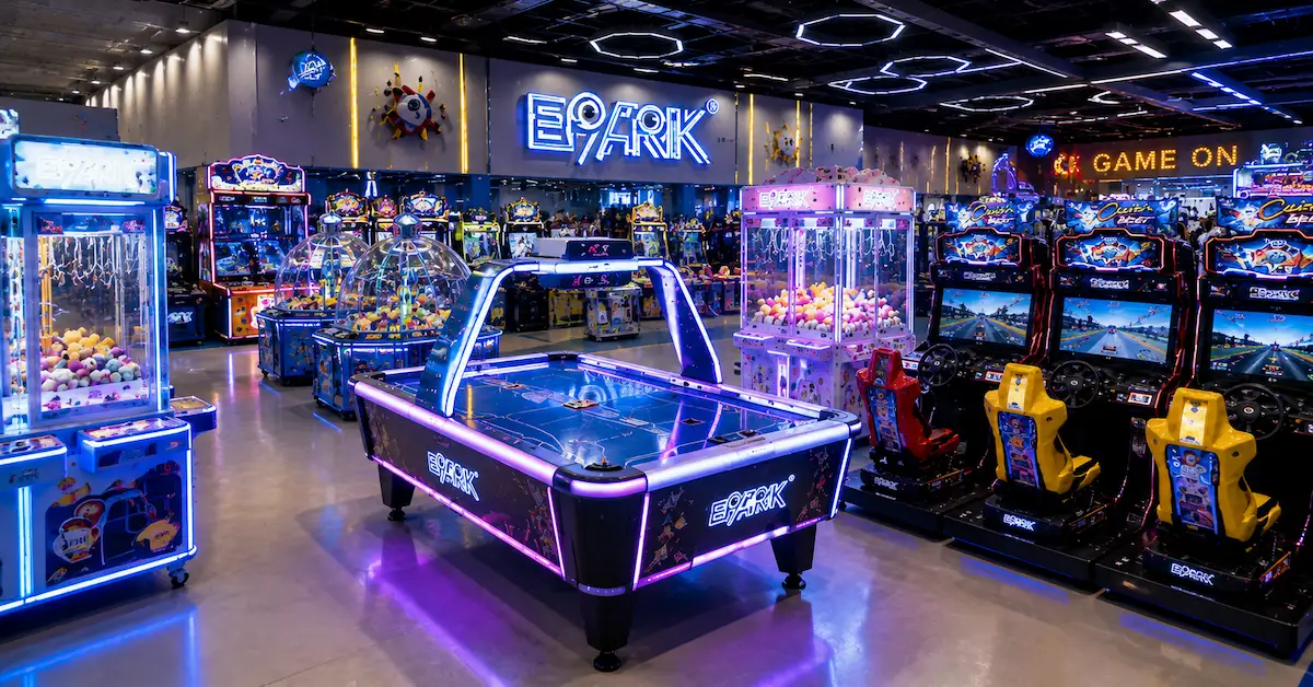 Commercial arcade machine equipment scene