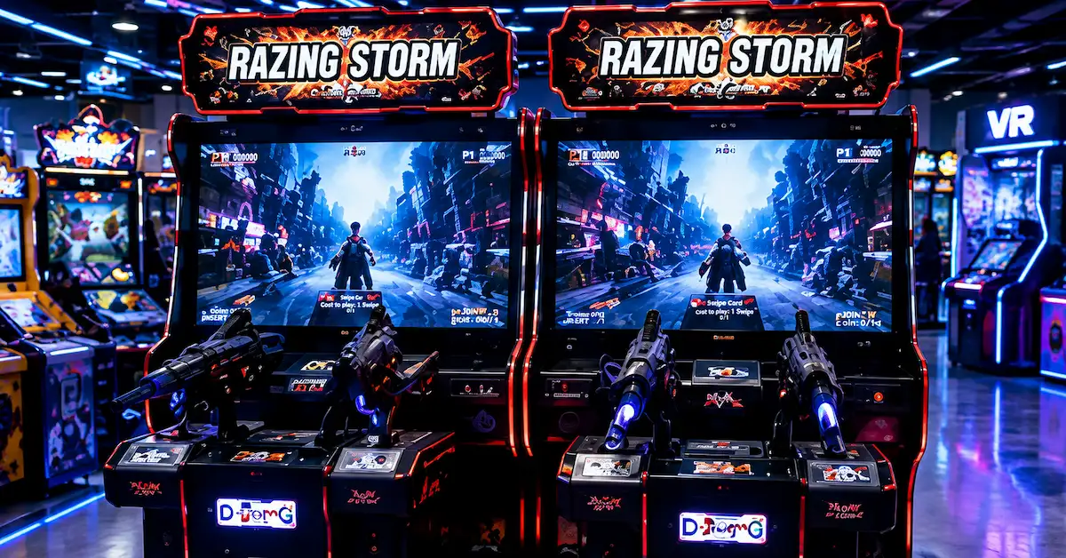 Commercial shooting arcade game machines