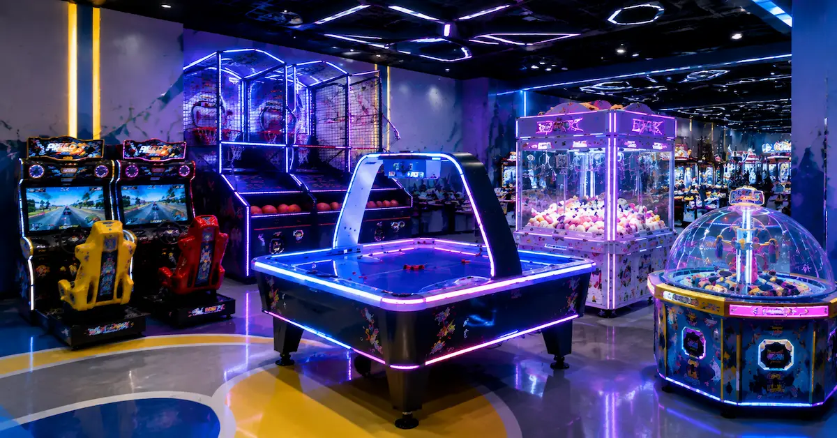 Arcade equipment commercial showroom