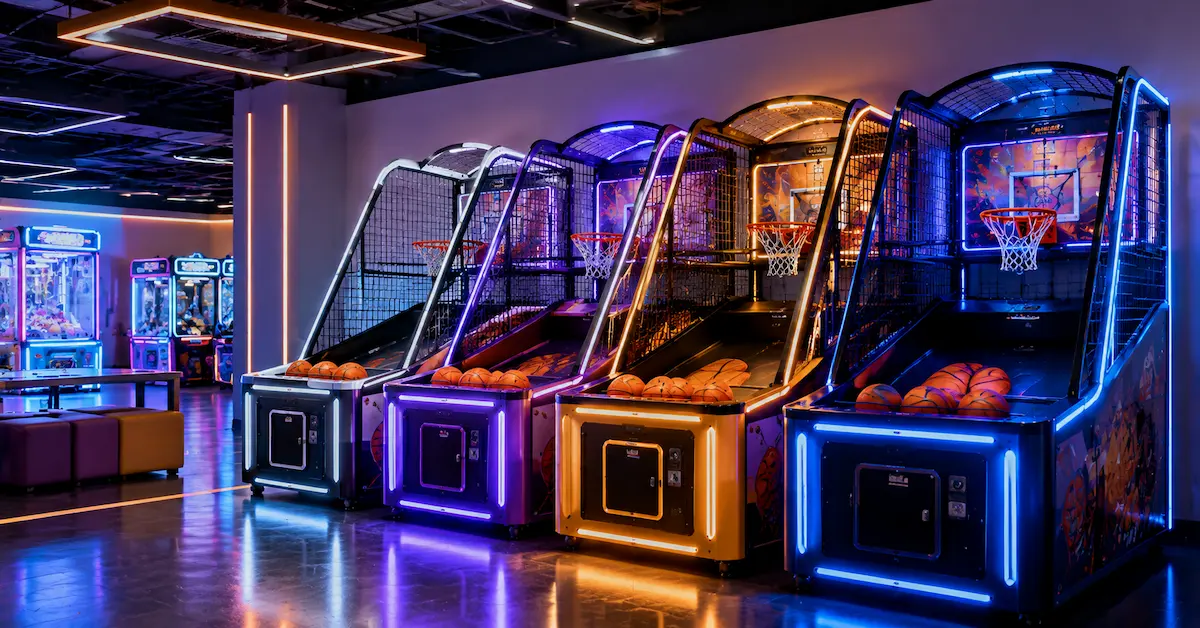 Basketball arcade machines in game center