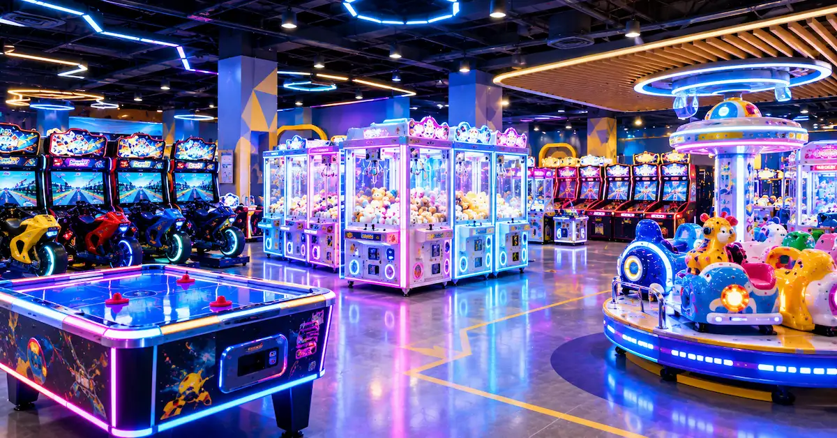 Coin operated arcade equipment scene