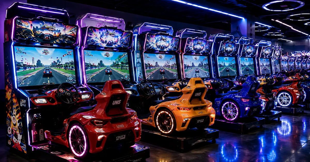 Commercial arcade racing machines