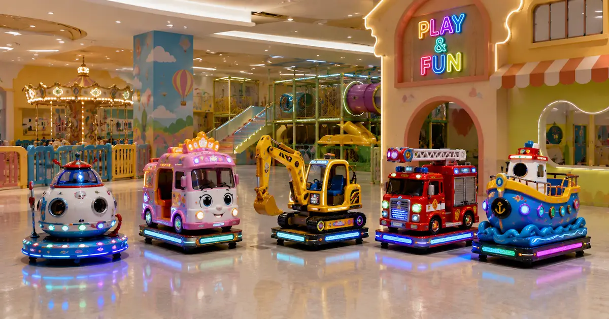 Kiddie rides in family entertainment center