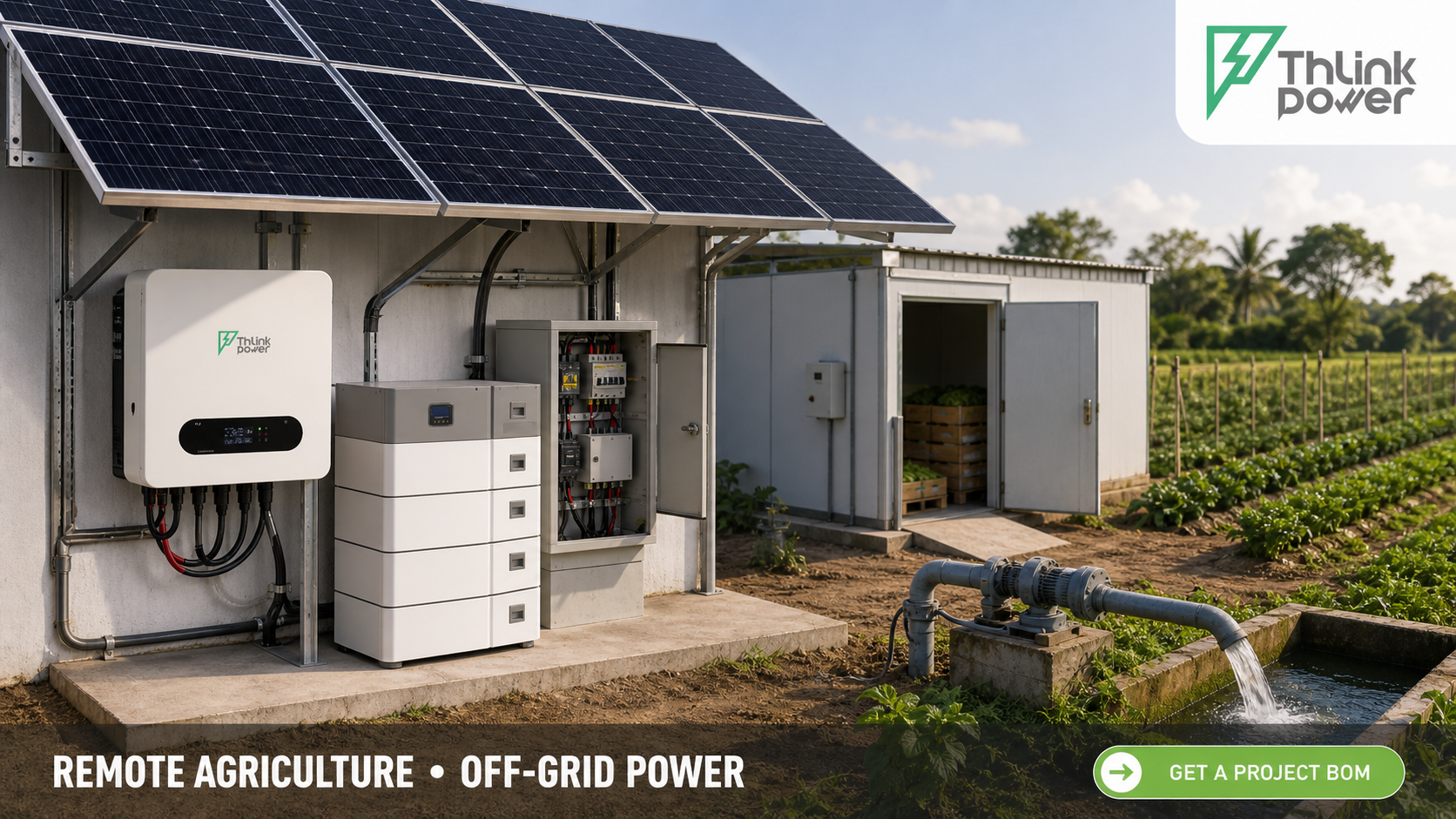 THLink Power off-grid solar system for irrigation and agricultural cold storage