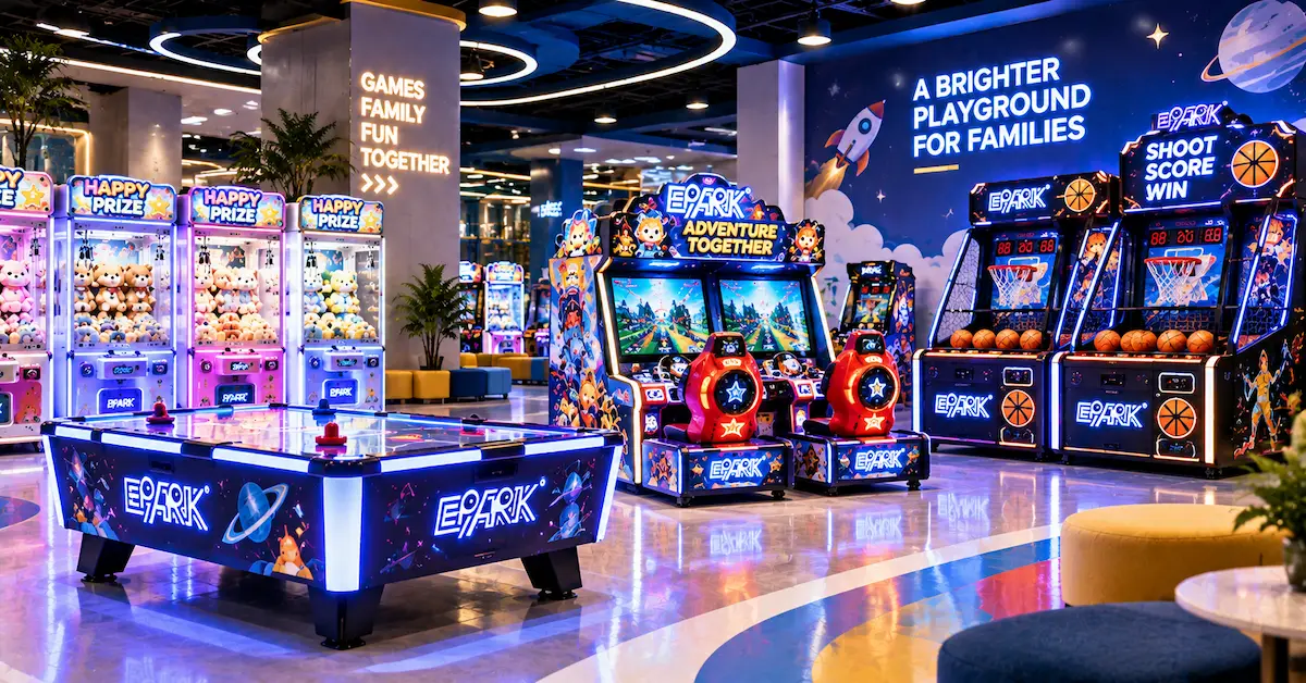 Family arcade equipment for shared play venues