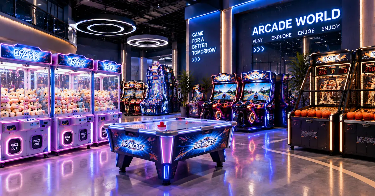 Arcade machine shipping scene for container order