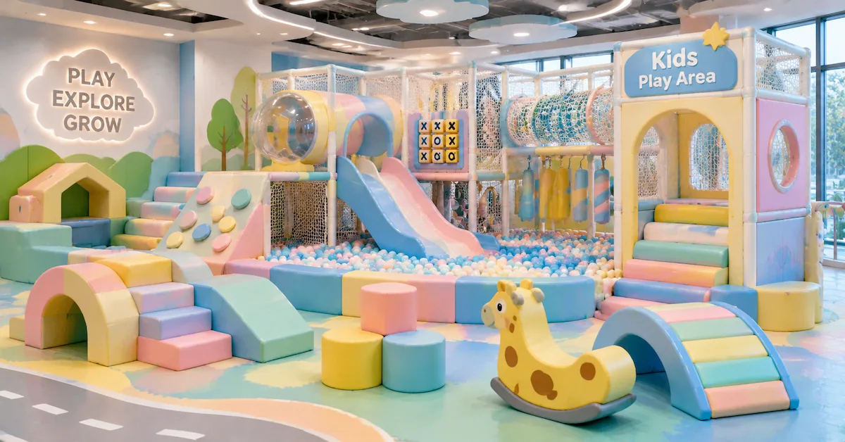 Toddler soft play equipment area design