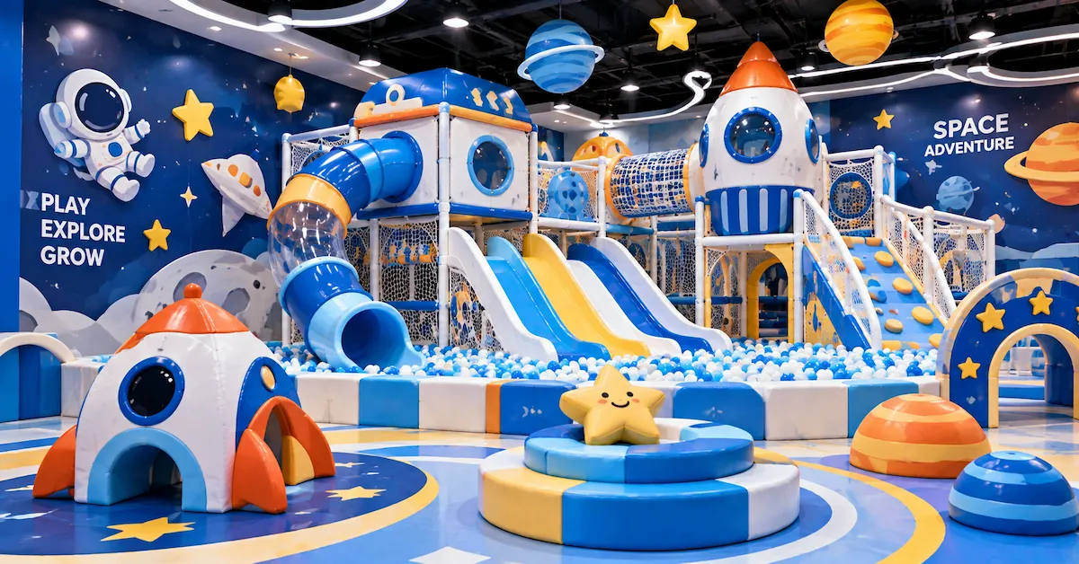 Themed soft play equipment space play zone