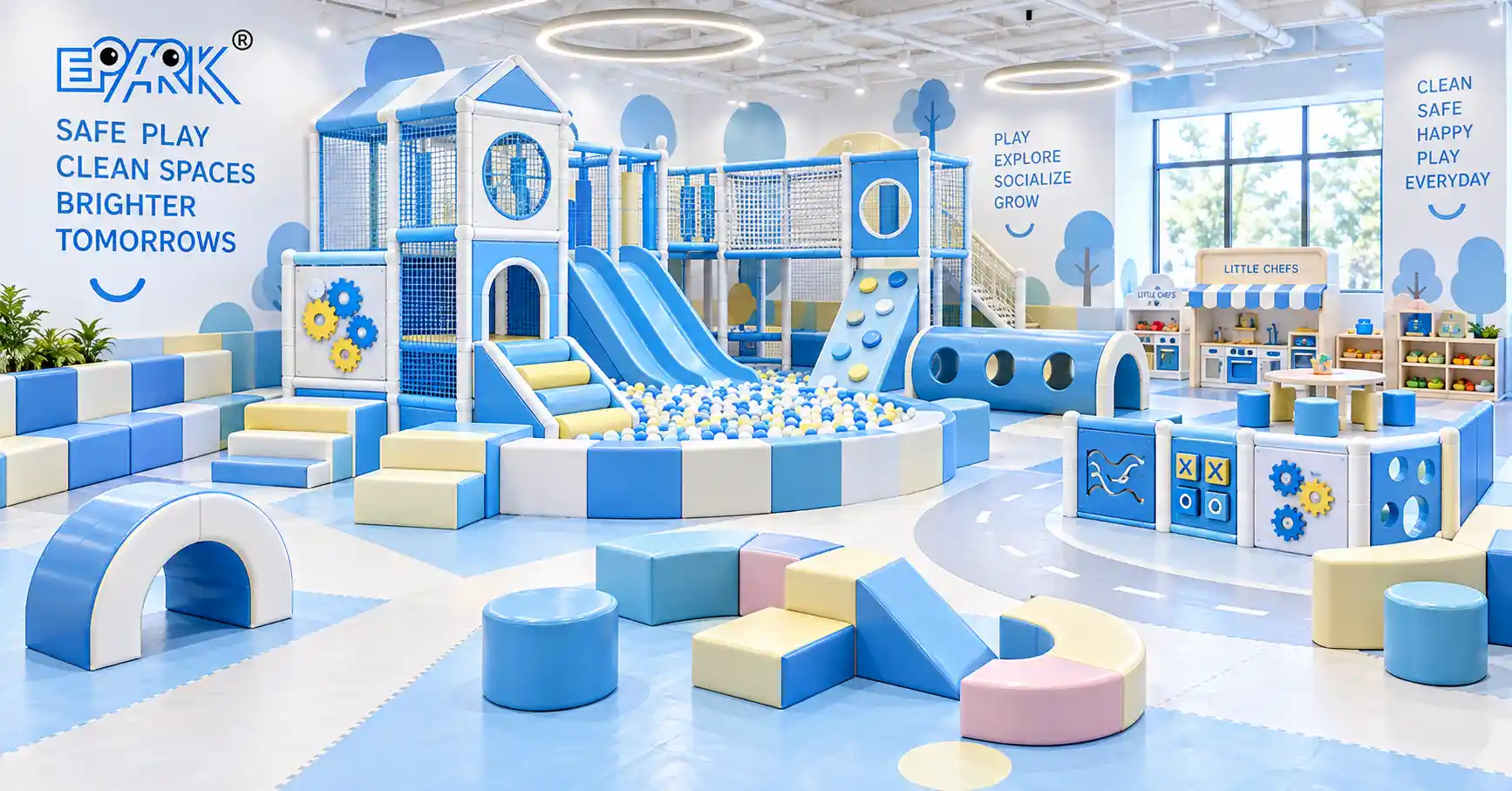 easy clean soft play equipment